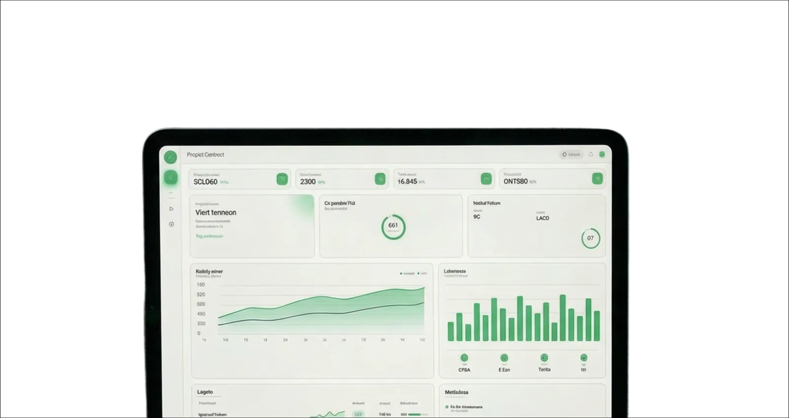 Project dashboard with analytics and charts