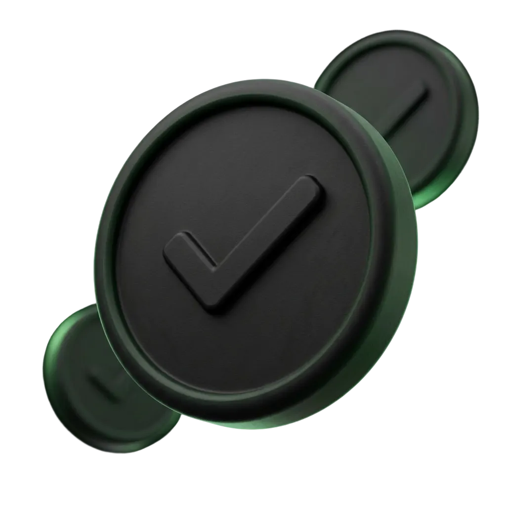 3D checkmark badge